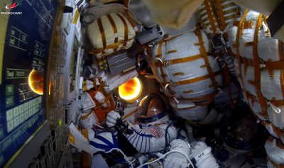 Cosmonauta filma reentrada na atmosfera de dentro da cÃ¡psula