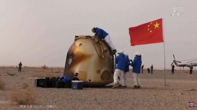 Taikonautas da Shenzhou-13 voltam à Terra após 6 meses no espaço
