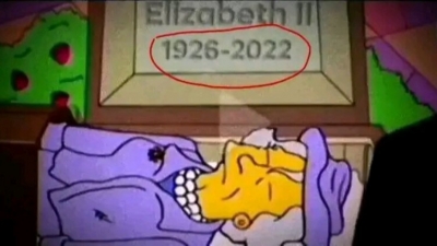 Os Simpsons previram a morte da Rainha Elizabeth II?