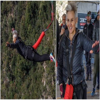 Mulher salta de bungee jump 23 vezes em uma hora para o recorde mundial
