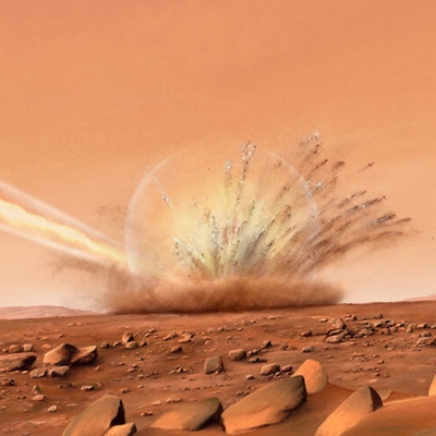 Dois grandes impactos de meteoritos em Marte