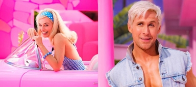 Margot Robbie e Ryan Gosling aparecem juntos como Barbie e Ken